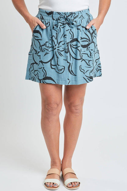 Gauze Cargo Skort