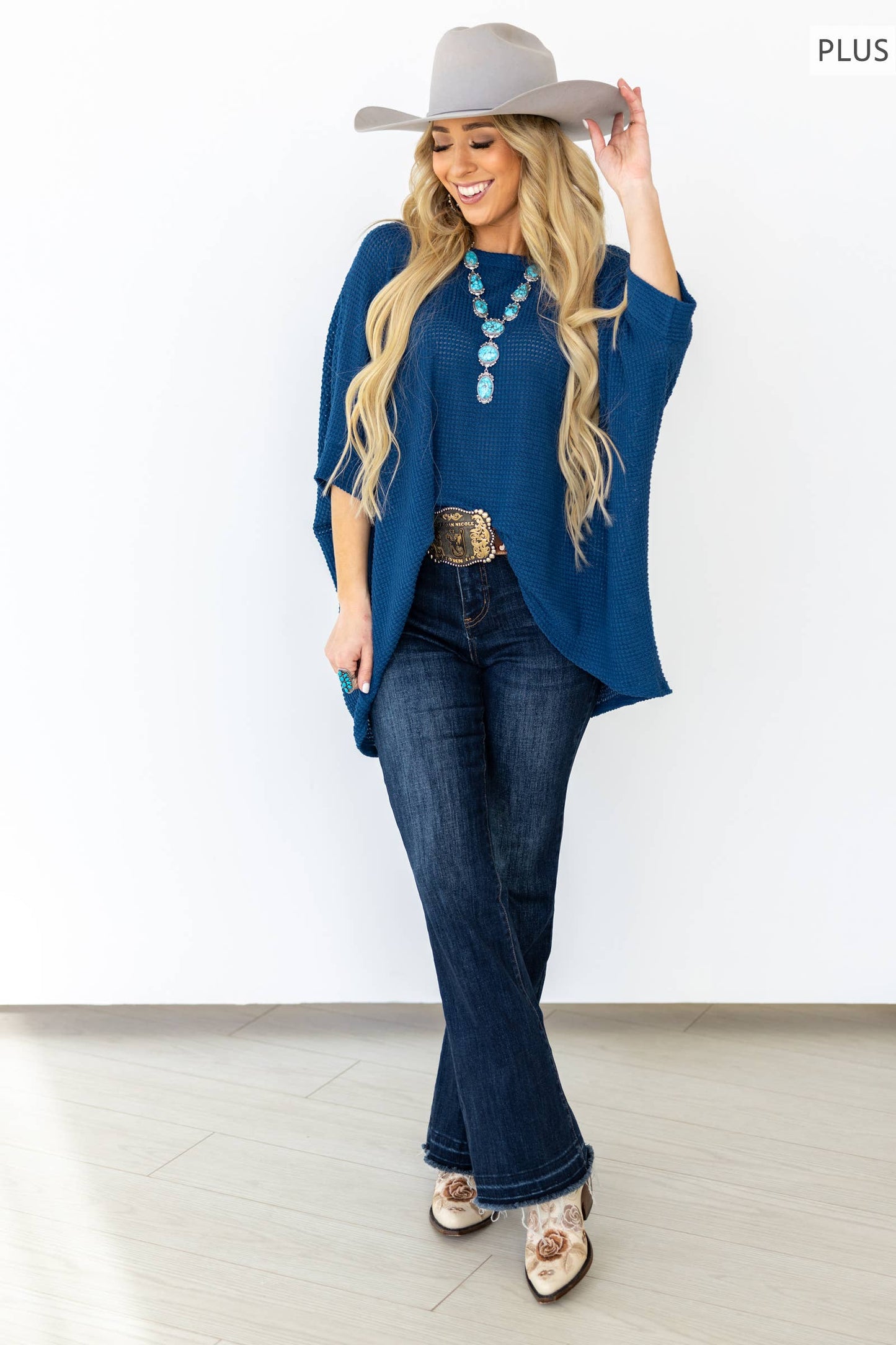 PLUS SIZE Crochet Oversized Relaxed Fit Poncho Top