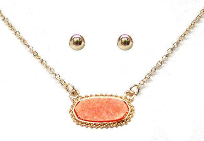 Eloise Druzy Oval Pendant Necklace