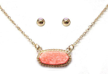 Eloise Druzy Oval Pendant Necklace