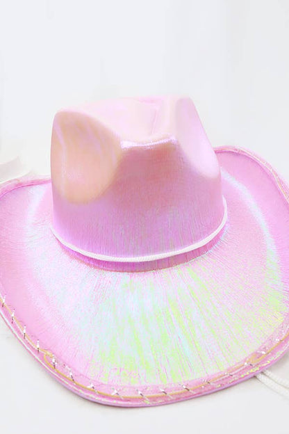 Hologram Sparkling Party Cowboy Hats with Light