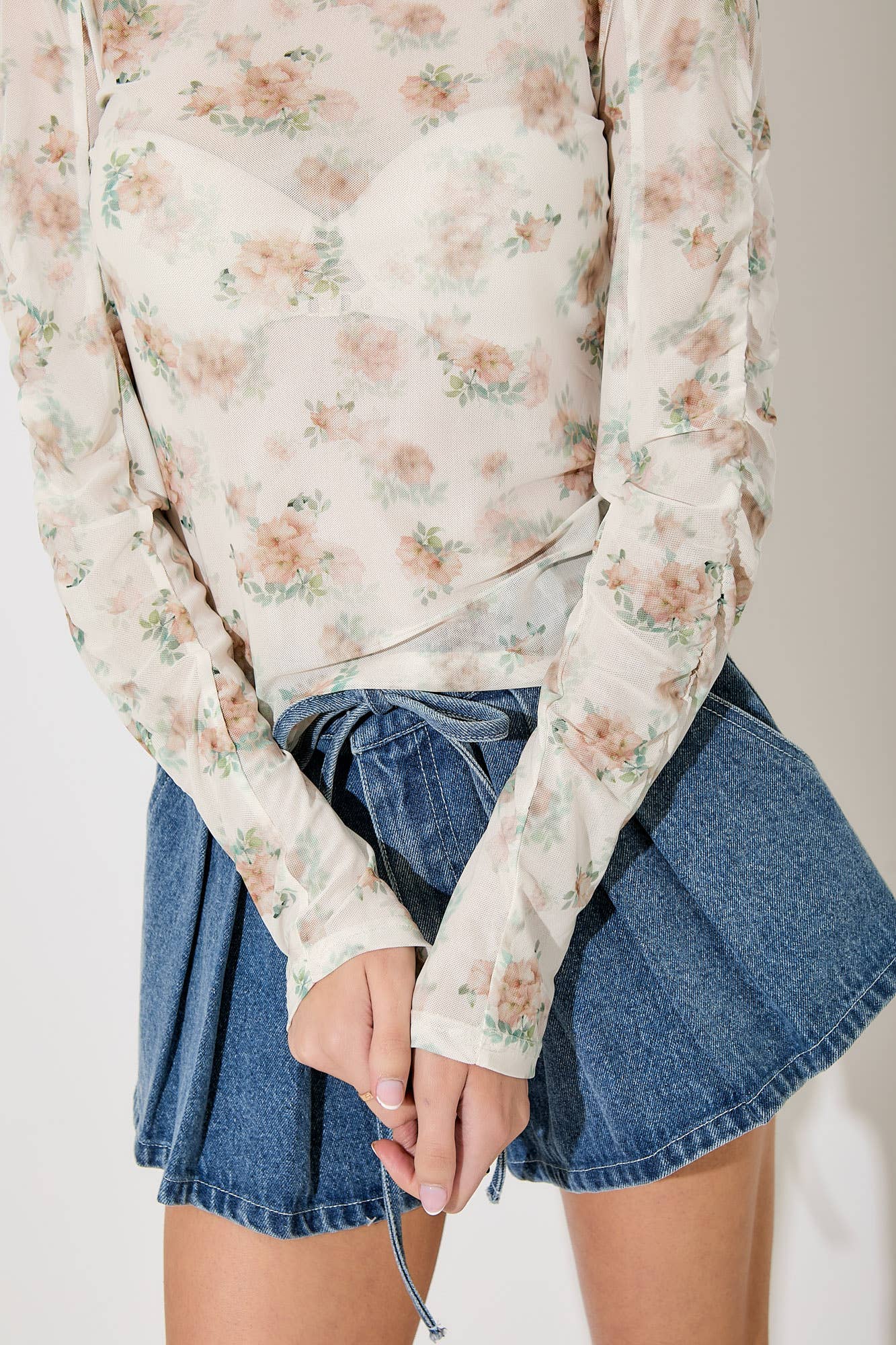 FLORAL MESH TOP