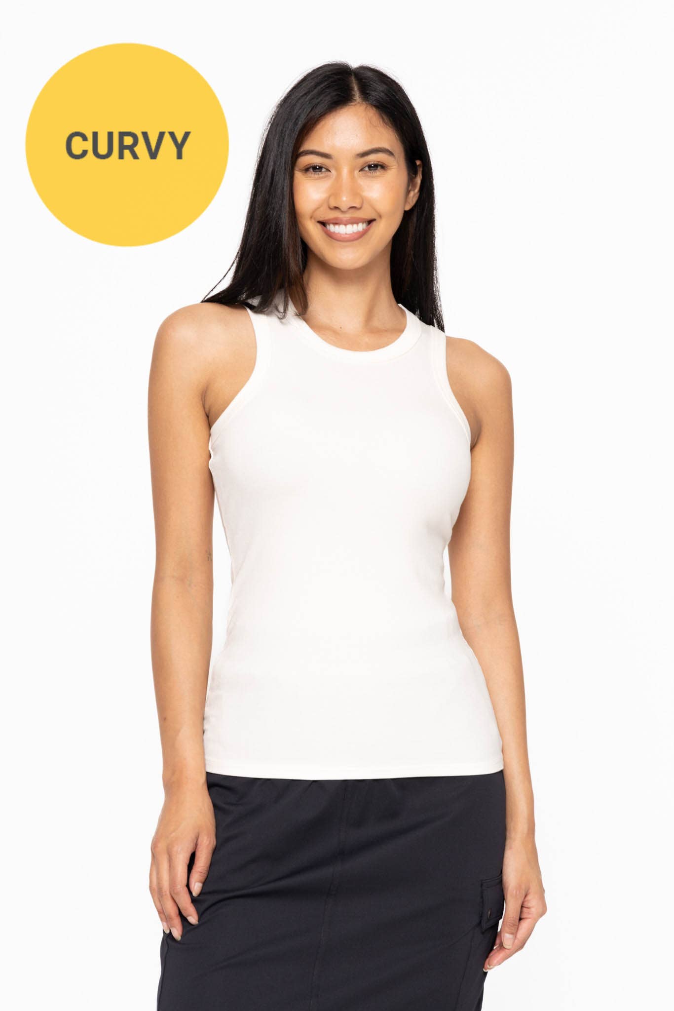 CURVY Essential Micro-Ribbed Athleisure Tank Top