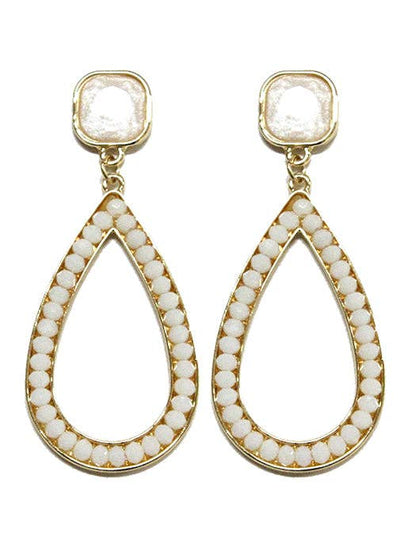 Gemstone Post Teardrop Dangle Earrings