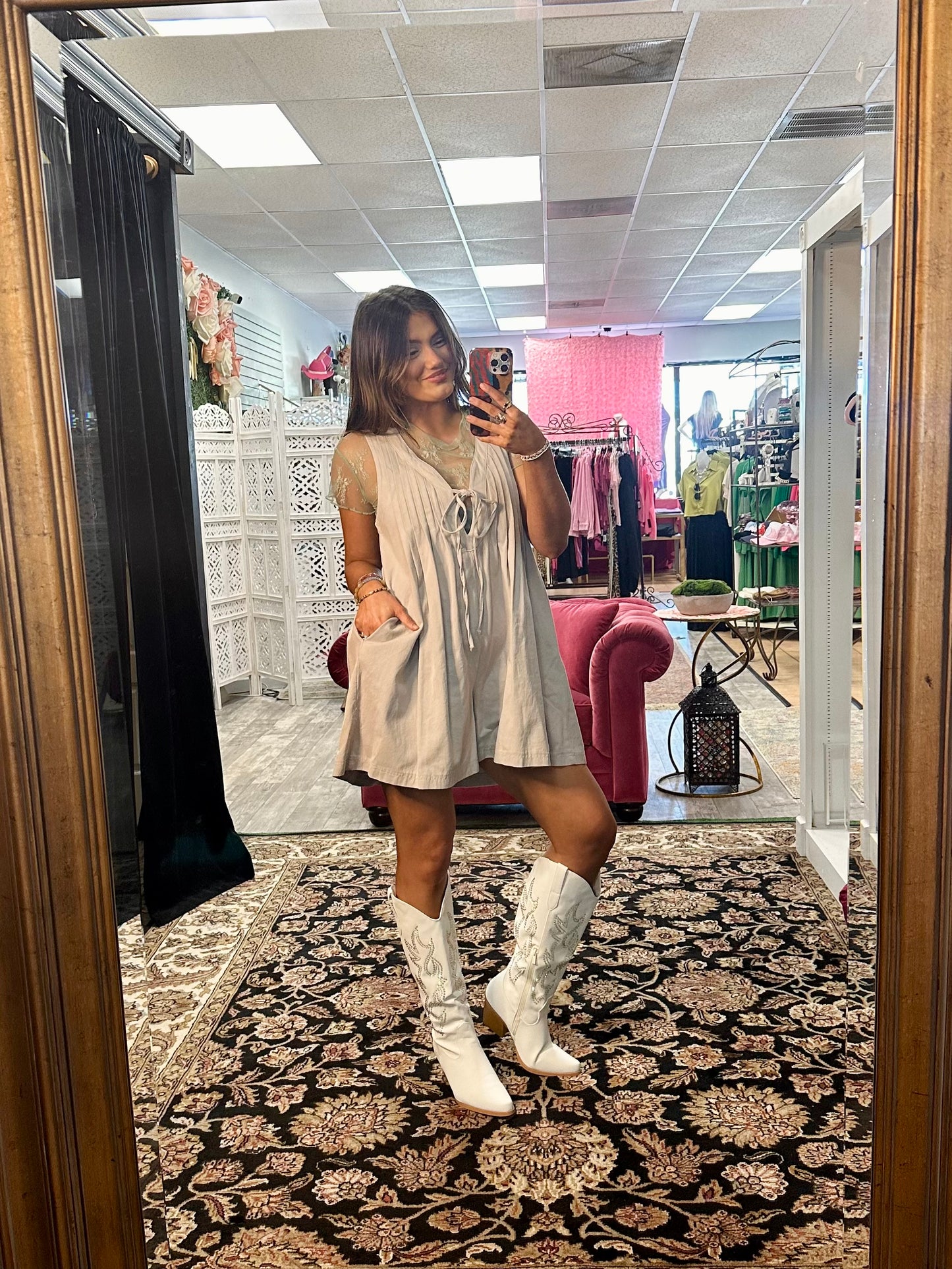 Pleated Babydoll Romper
