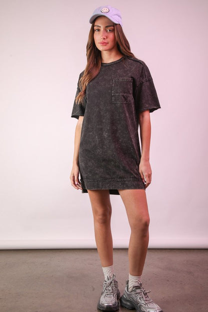 Acid Wash Tee Dress