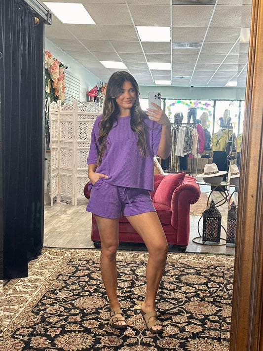 Ribbed Short Set
