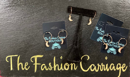 Full Pearl Moon Earrings