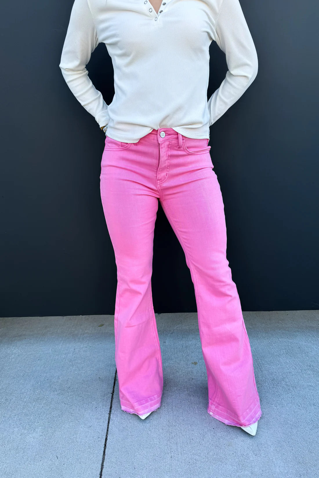 Pink Tummy Control Jeans