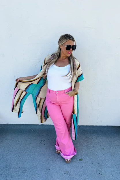 Pink Tummy Control Jeans