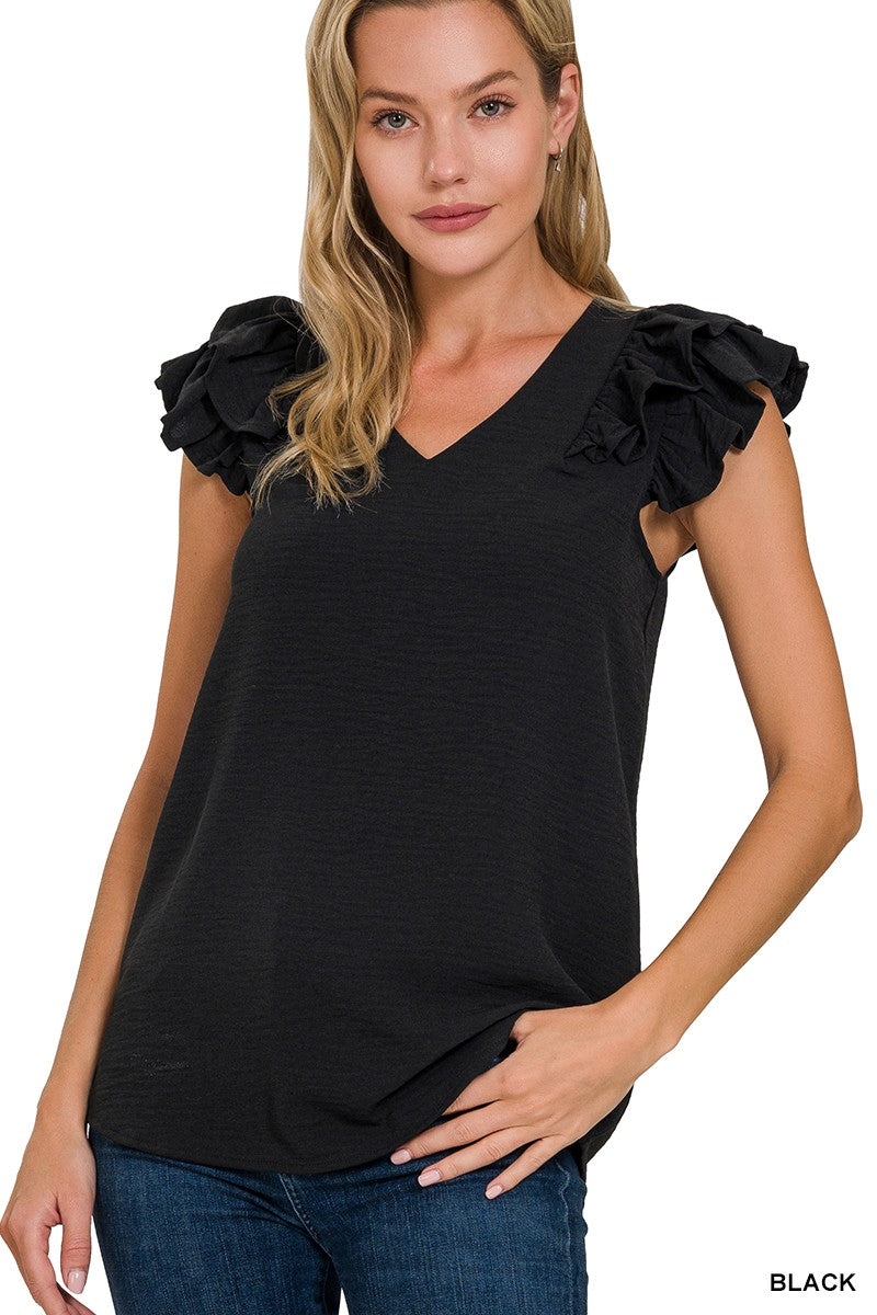 Ruffle Trim Blouse