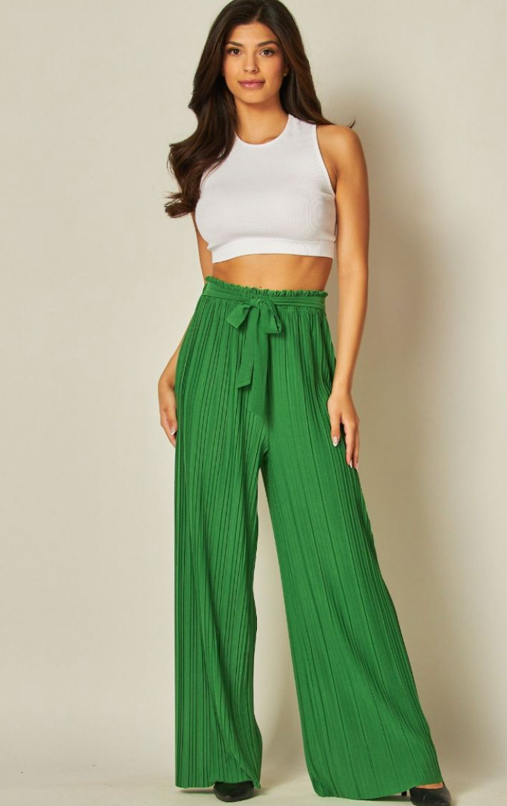 Pleated Wide Leg Pants