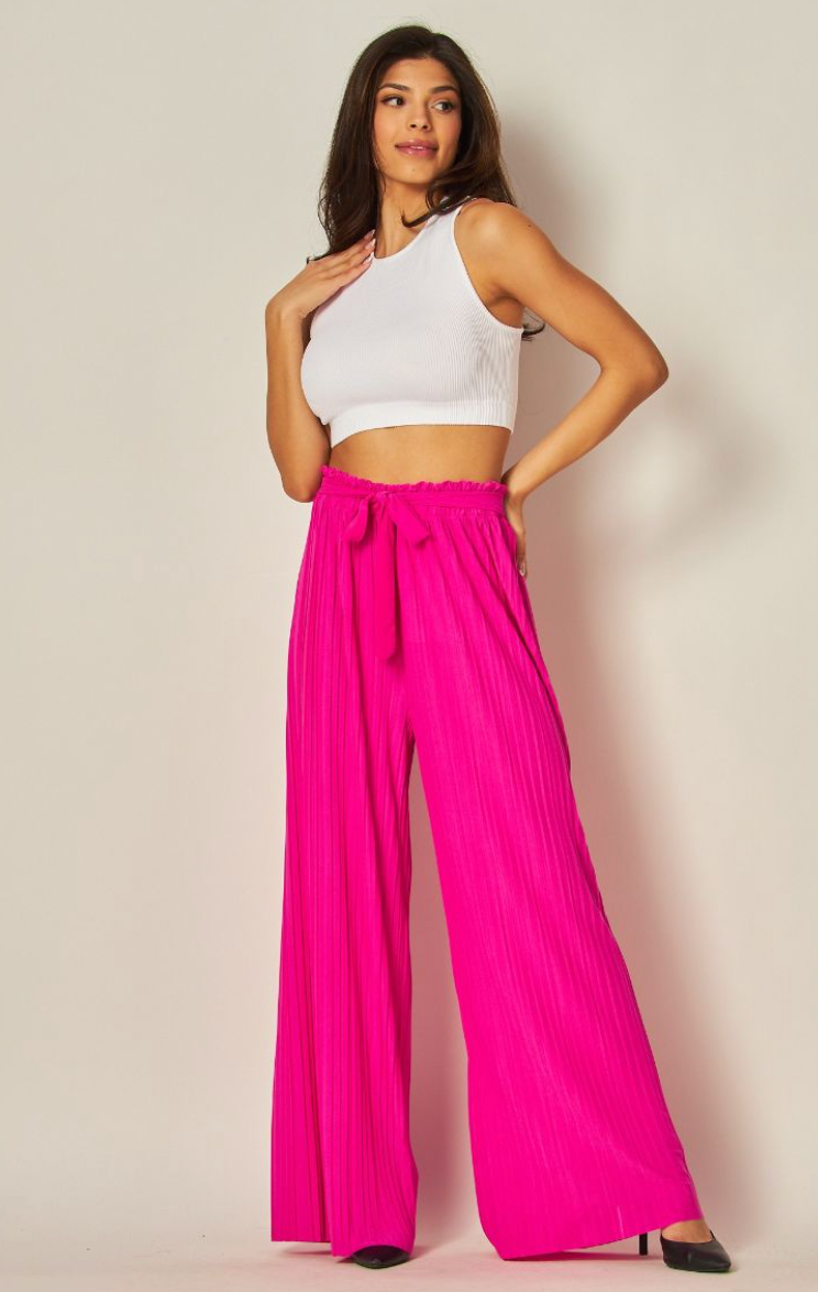 Pleated Wide Leg Pants