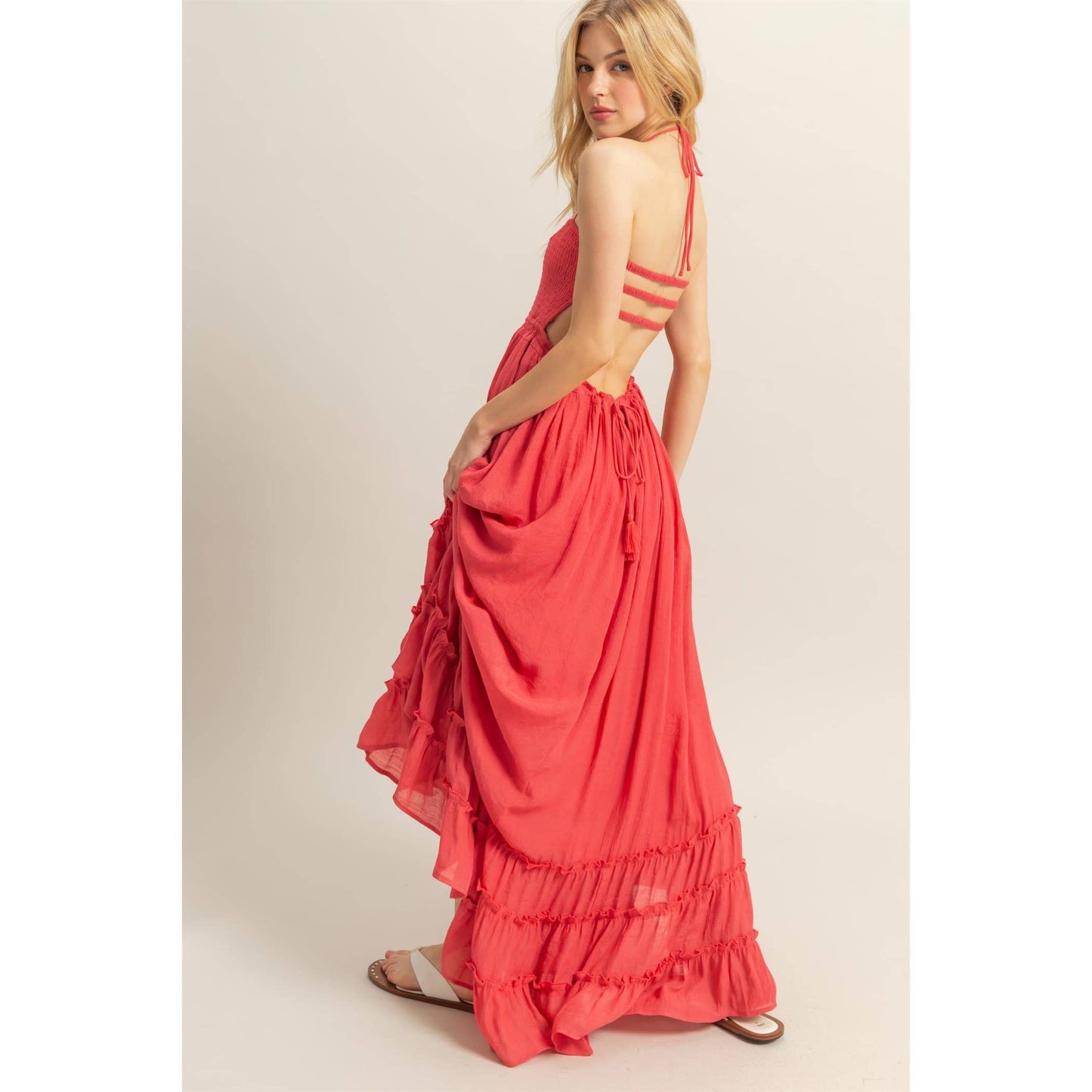 Halter Lace Maxi Dress