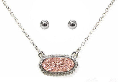 Eloise Druzy Oval Pendant Necklace