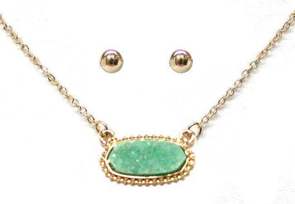 Eloise Druzy Oval Pendant Necklace
