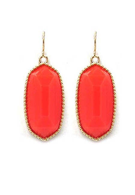 Penelope Small Oval Hexagon Drop Earrings