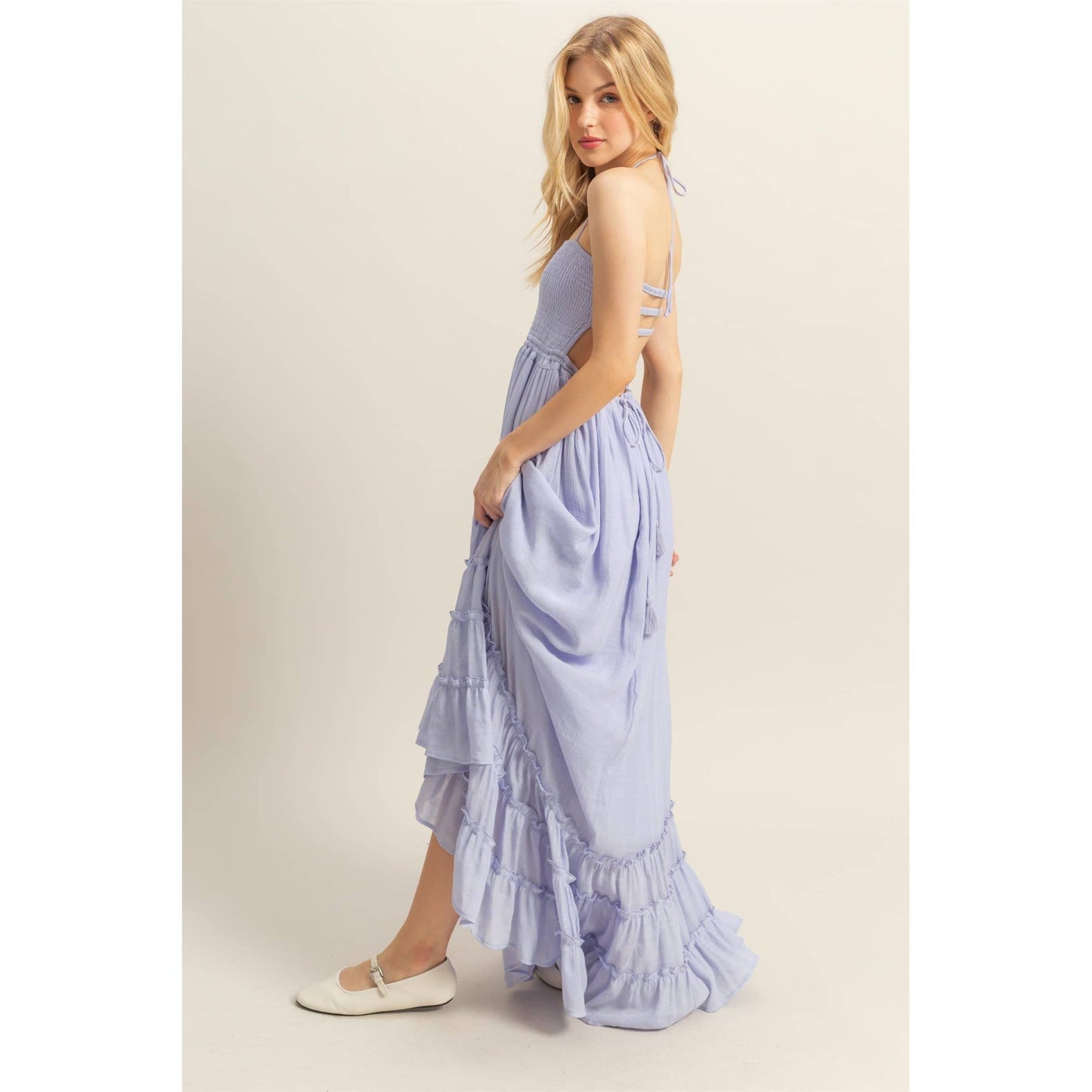 Halter Lace Maxi Dress
