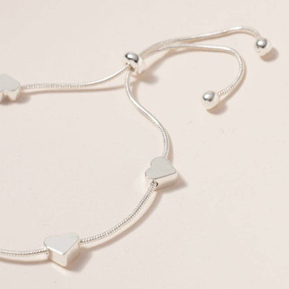Heart Brass Charm Personalized Pull Tie Bracelet