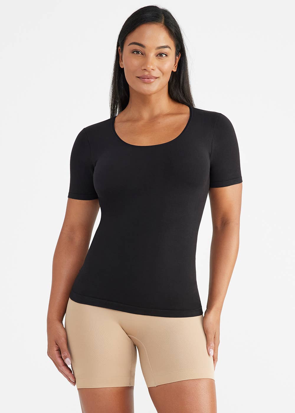 Holly Short Sleeve Shapewear Tee - Cotton Seamless