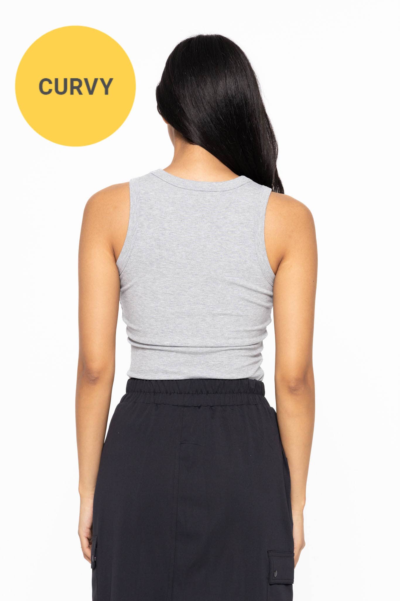CURVY Essential Micro-Ribbed Athleisure Tank Top