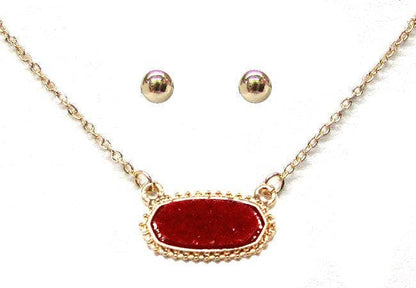 Eloise Druzy Oval Pendant Necklace