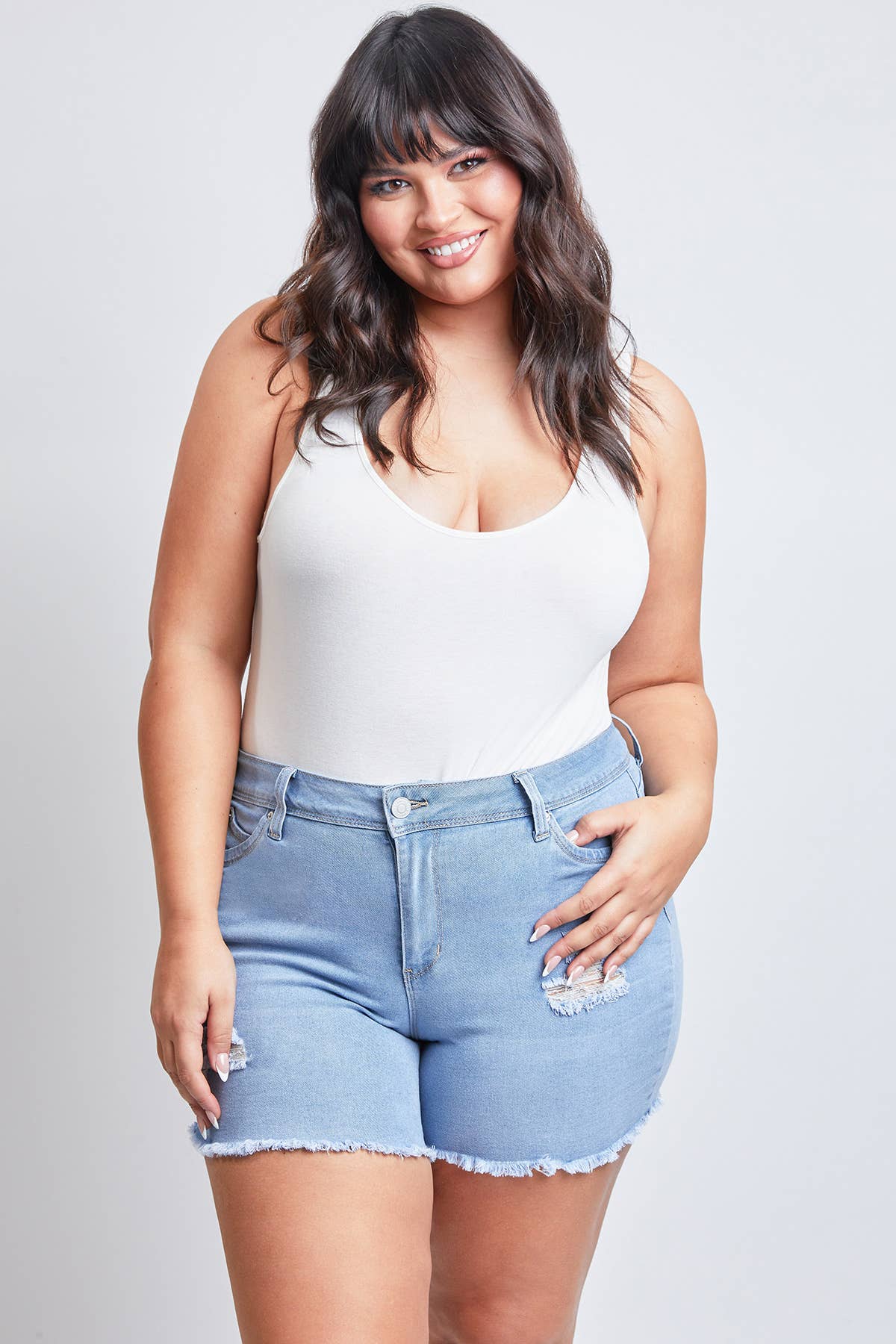 Curvy WannaBettaButt High-Rise Fray Short