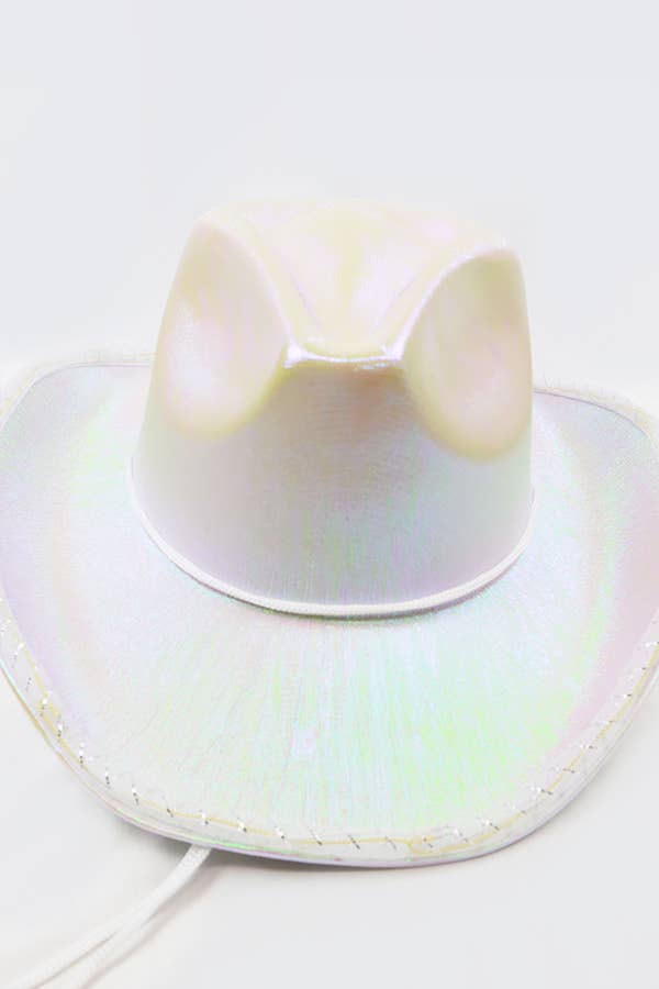 Hologram Sparkling Party Cowboy Hats with Light