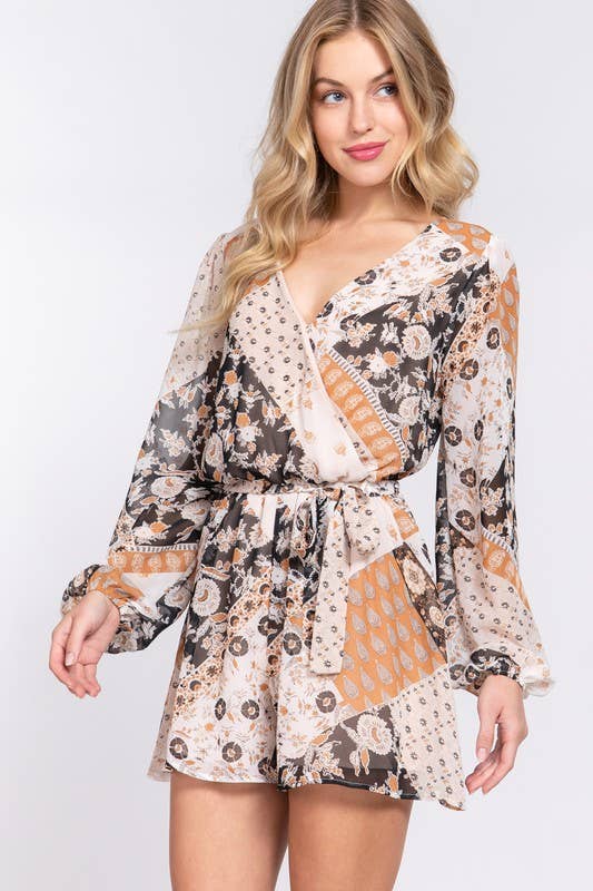 Floral Belted Romper