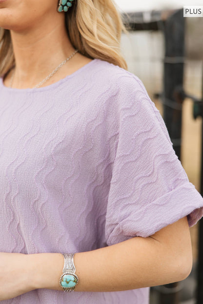 Curvy Textured Dolman Sleeve Top