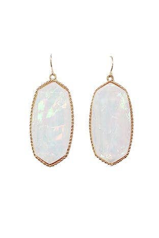 Stylish Penelope Small Oval Hexagon Drop Earrings add charm to any outfit with their unique design and playful elegance.