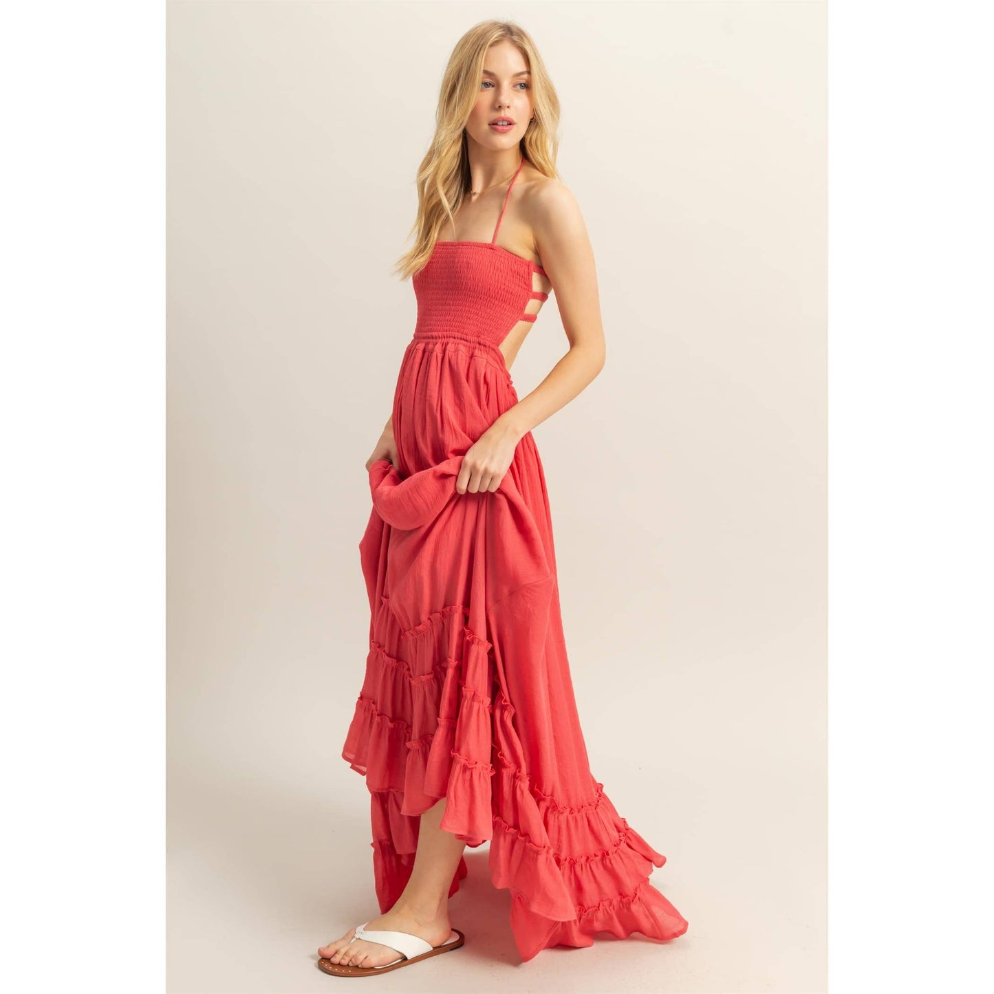 Halter Lace Maxi Dress