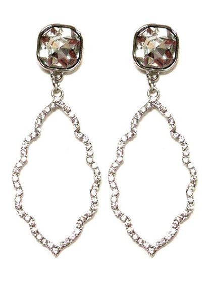 Iridescent Post Rhinestone Abstract Dangle Earrings