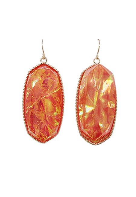 Penelope Small Oval Hexagon Drop Earrings