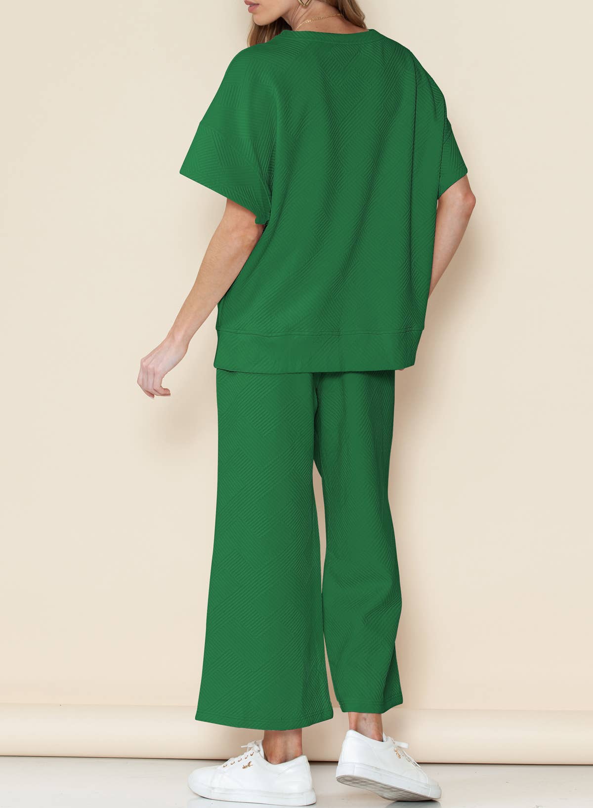 Textured 2 piece pants set