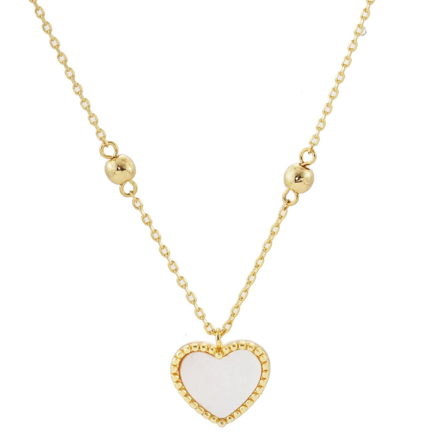 Gold-Dipped Colored Heart Charm Necklace