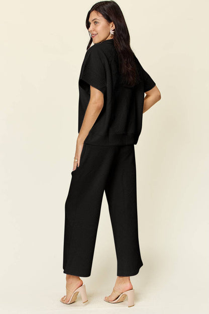 Texture Half Zip Set