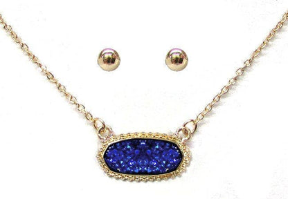 Eloise Druzy Oval Pendant Necklace