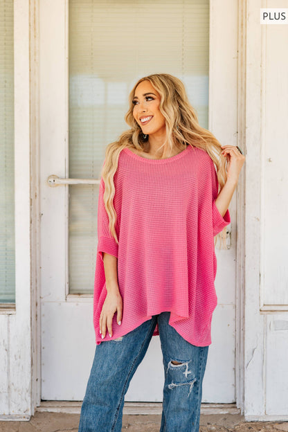 PLUS SIZE Crochet Oversized Relaxed Fit Poncho Top