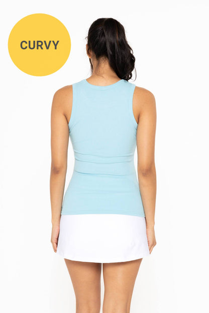 CURVY Essential Micro-Ribbed Athleisure Tank Top
