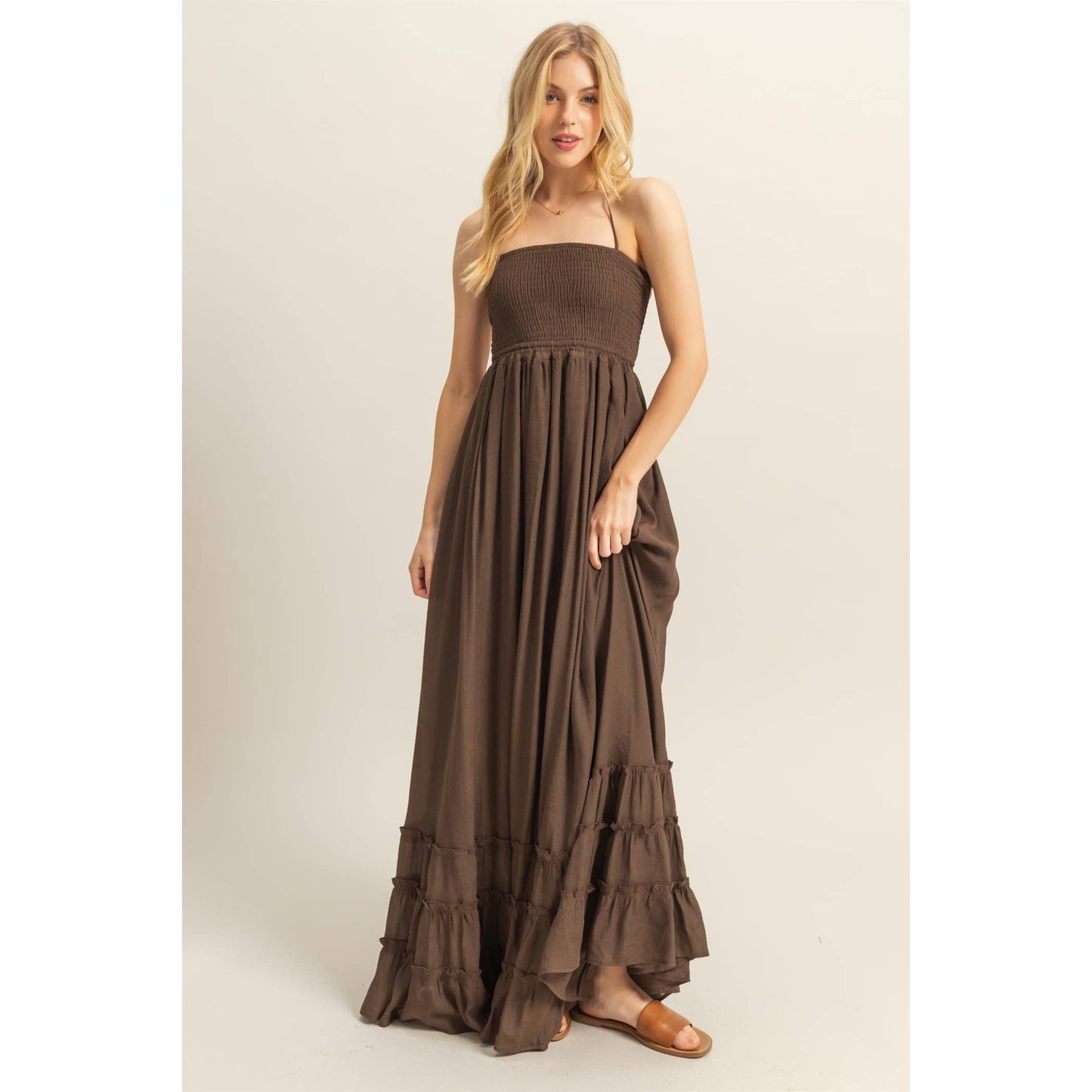 Halter Lace Maxi Dress