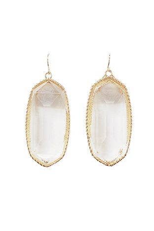 Stylish Penelope Small Oval Hexagon Drop Earrings add charm to any outfit with their unique design. Perfect for all occasions.