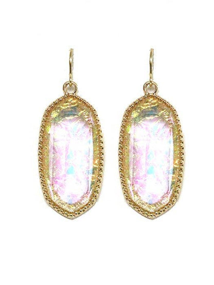Penelope Small Oval Hexagon Drop Earrings