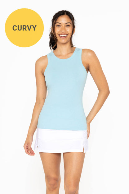 CURVY Essential Micro-Ribbed Athleisure Tank Top
