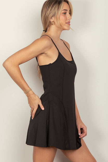 Mesh Detail Tennis Mini Dress