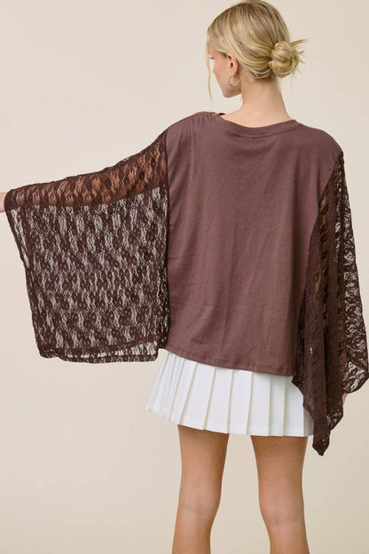 LACE SLEEVE TOP