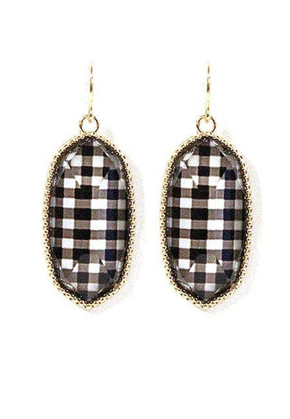 Penelope Small Oval Hexagon Drop Earrings