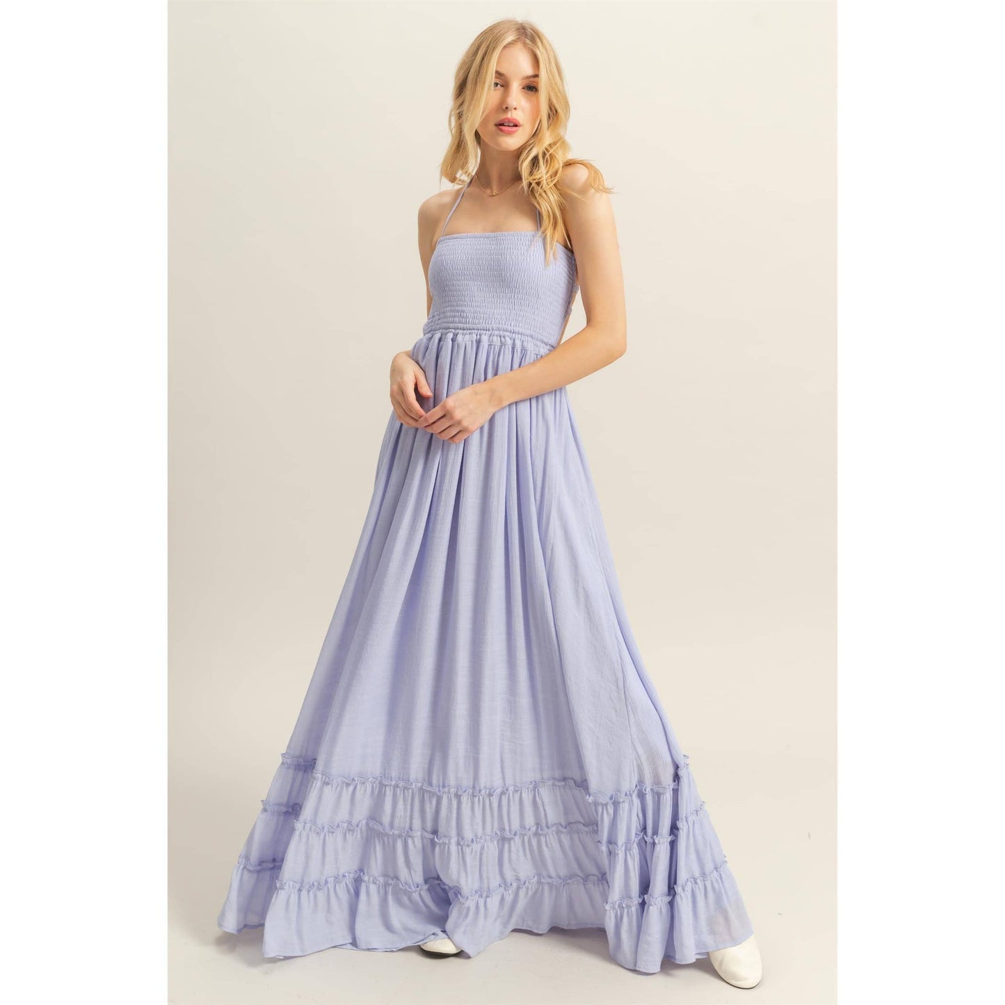 Halter Lace Maxi Dress