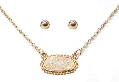 Eloise Druzy Oval Pendant Necklace