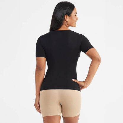 Holly Short Sleeve Shapewear Tee - Cotton Seamless